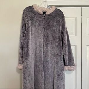 Natori Super Soft Fleece Zipper Robe Pockets Size XL